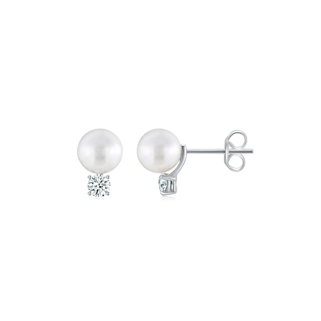 White gold clearance pearl studs