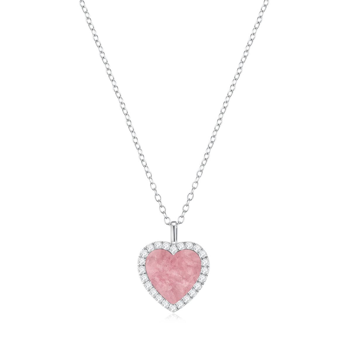 White gold heart deals shaped necklace