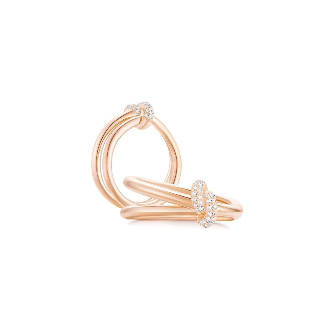 KNOT Alone® Double Pave Ring (Rose Gold) - Eclat by Oui