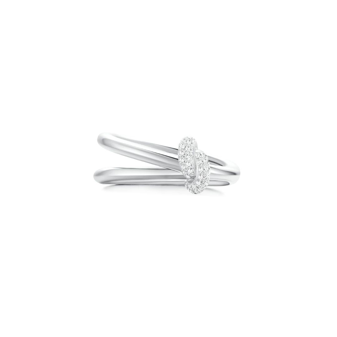 KNOT Alone® Double Pave Ring (White Gold) - Eclat by Oui