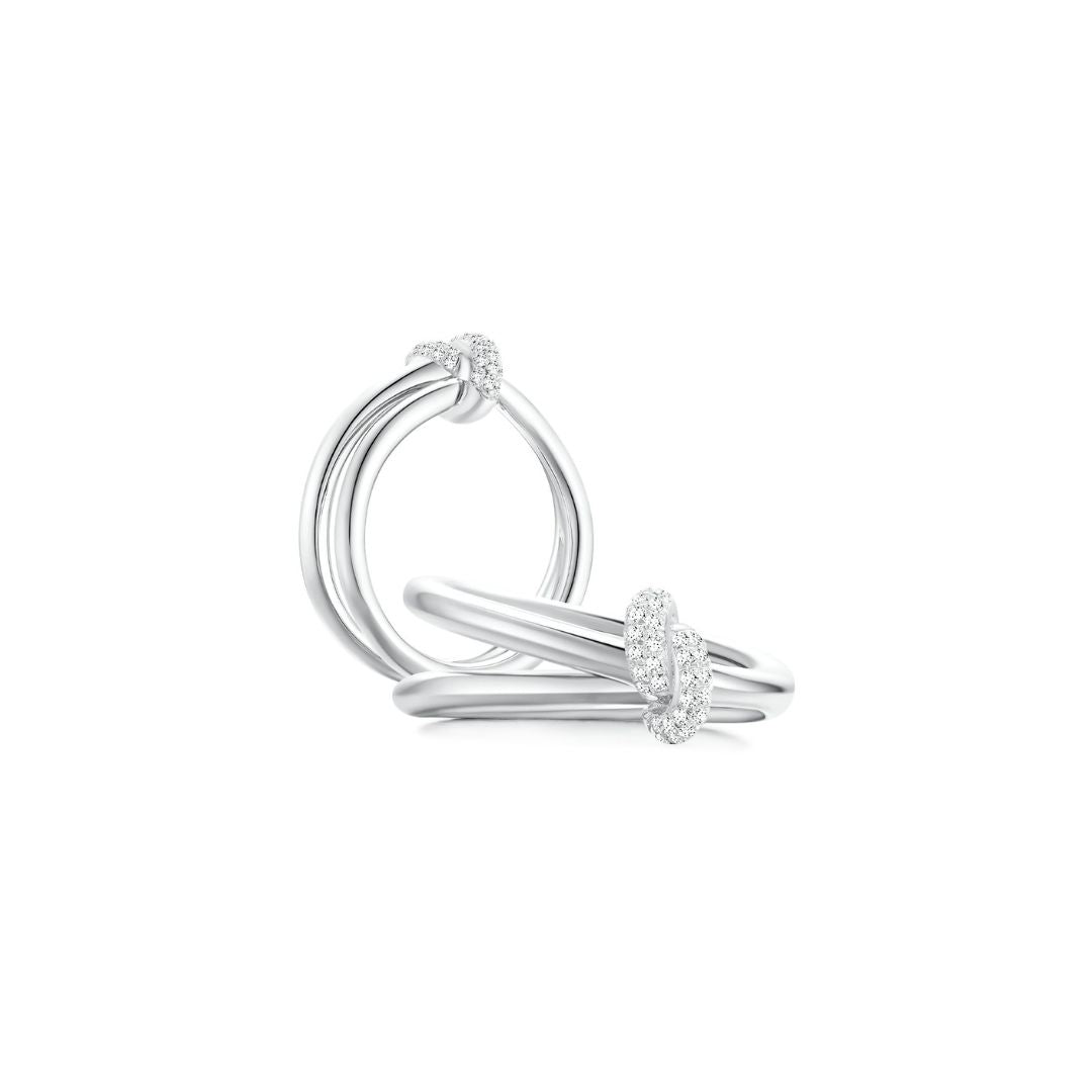 KNOT Alone® Double Pave Ring (White Gold) - Eclat by Oui