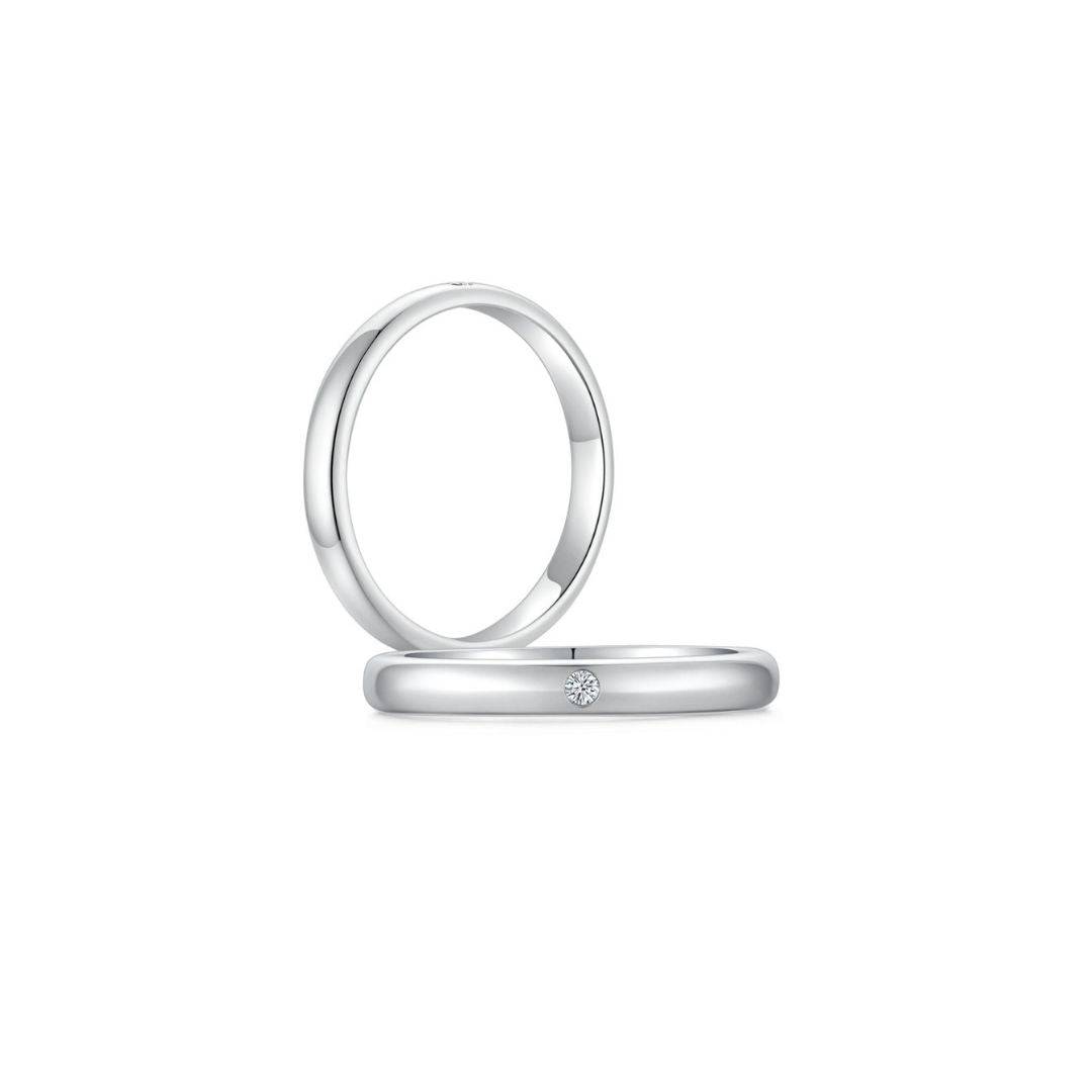 Men Ring Single Diamond WG (3mm) (Both) - Eclat by Oui