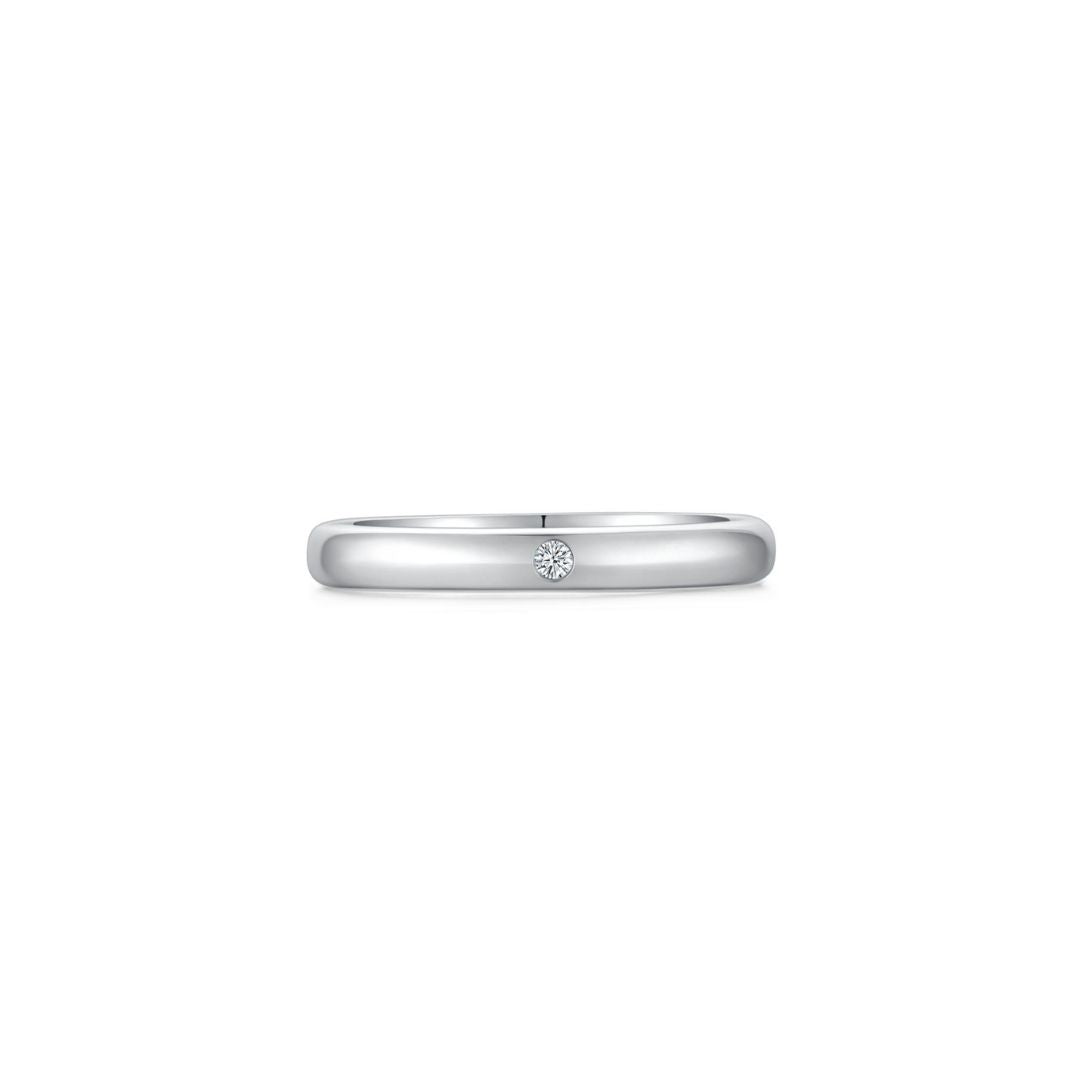 Men Ring Single Diamond WG (3mm) (Front) - Eclat by Oui