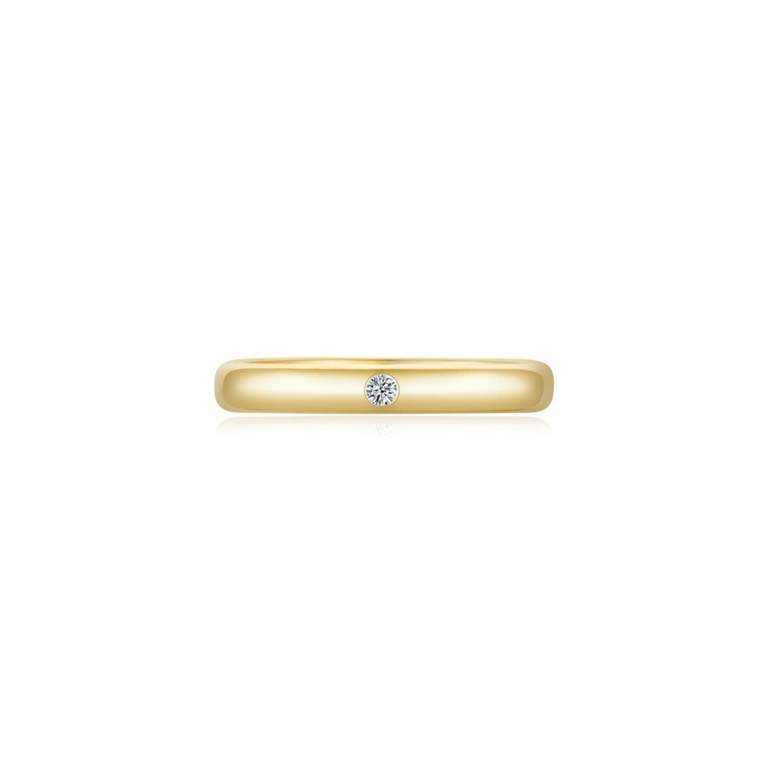 Men Ring Single Diamond YG (3mm) (Front) - Eclat by Oui