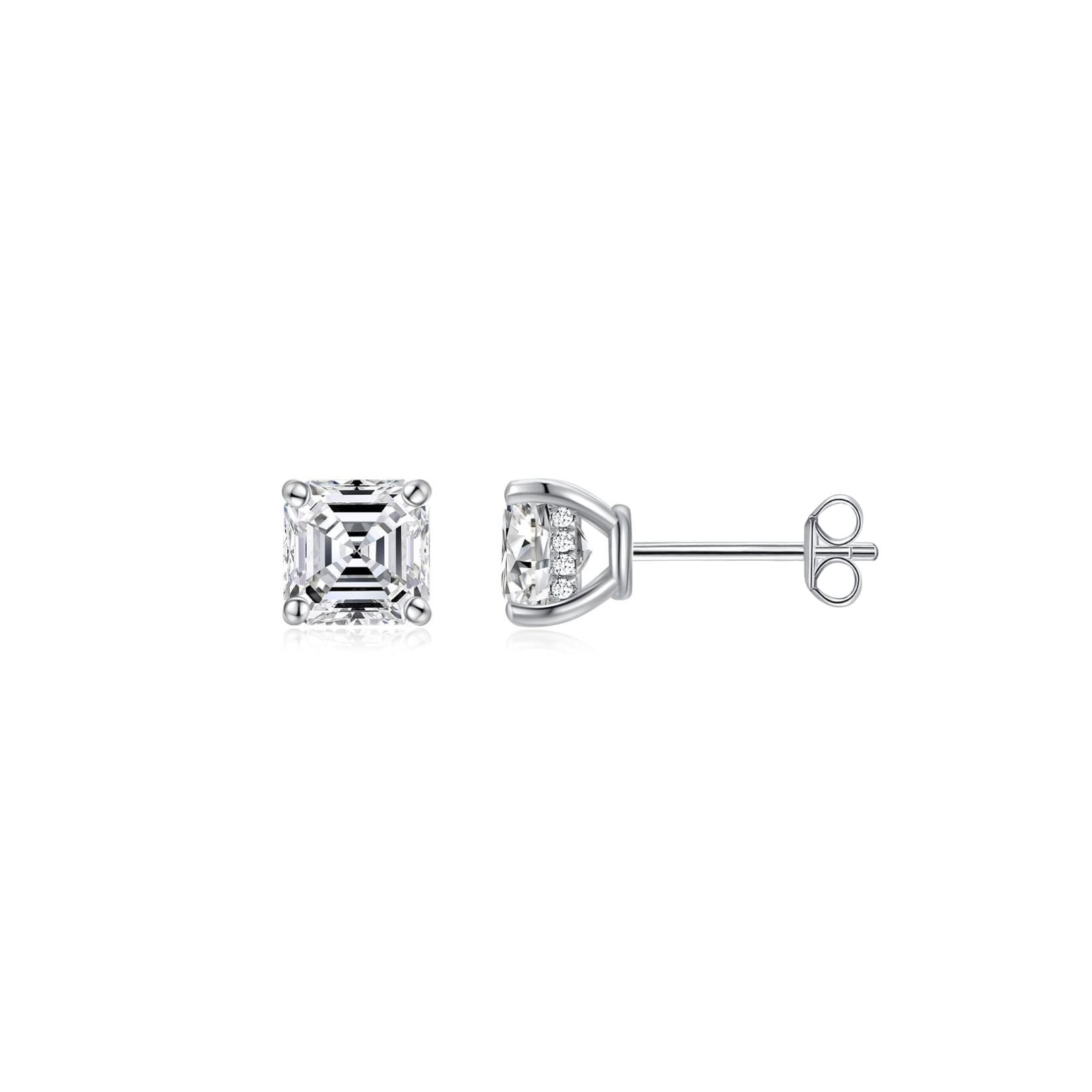 Asscher Solitaire Ear Studs - Eclat by Oui