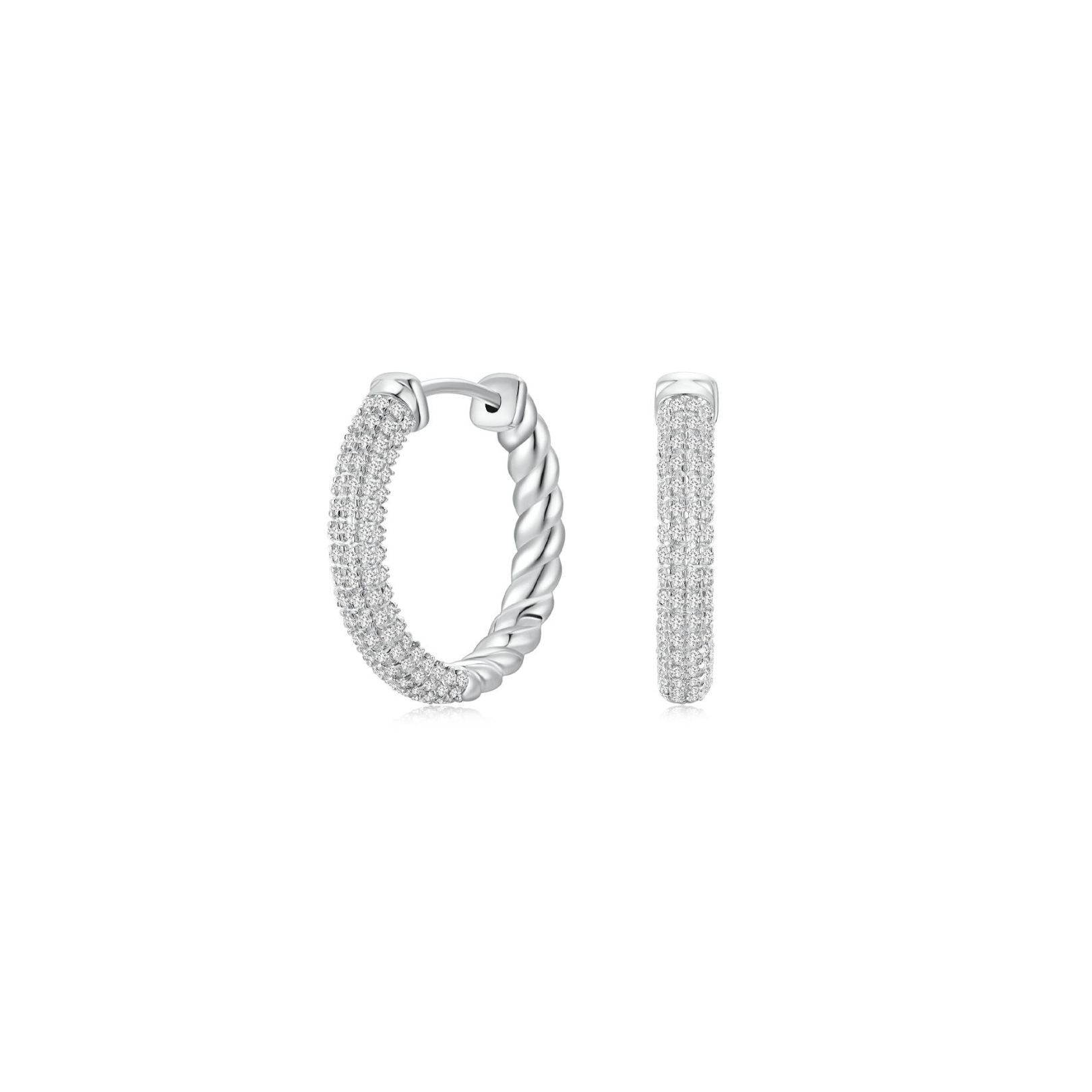 Braided Hooped Earrings 25mm WG (Both) - Eclat by Oui