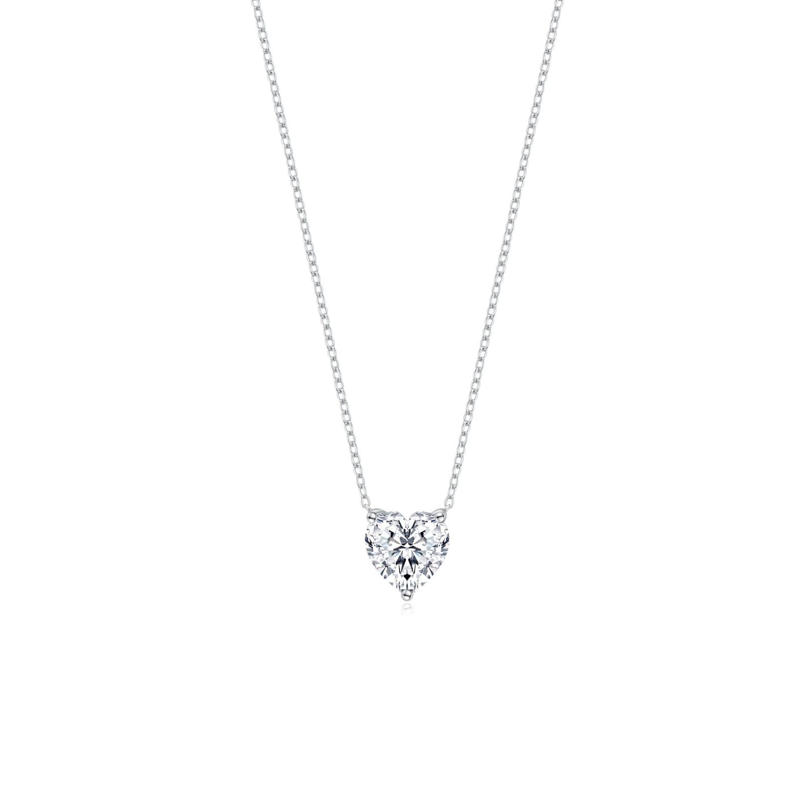 Calista Heart Solitaire Necklace (Front) - Eclat by Oui