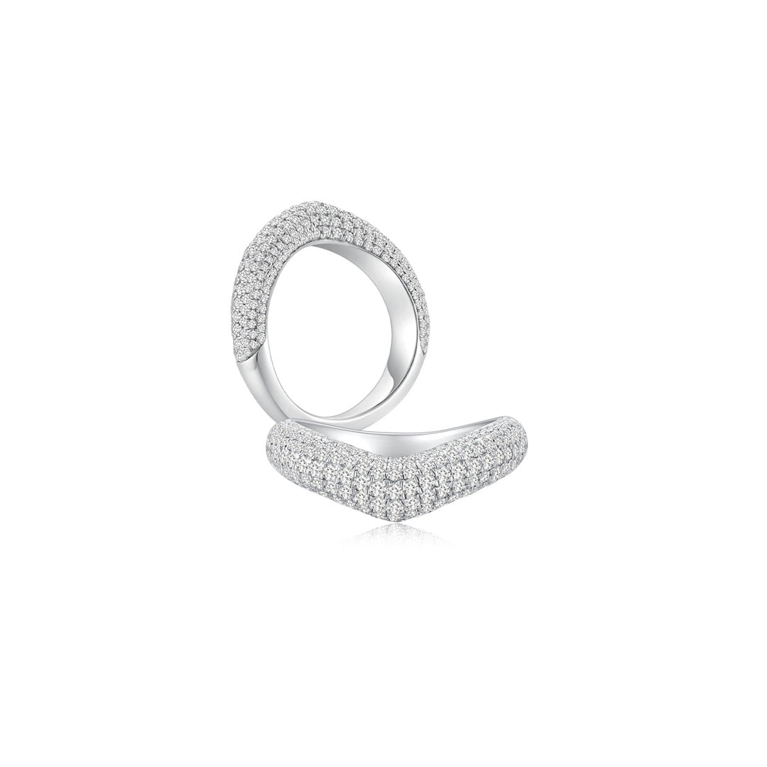 Cloud Puff® V Pave Ring (Both) - Eclat by Oui