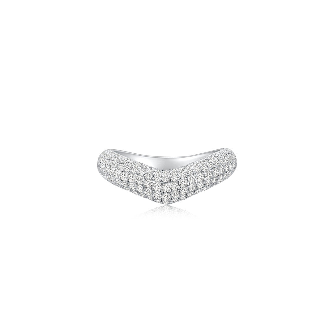 Cloud Puff® V Pave Ring (Front) - Eclat by Oui