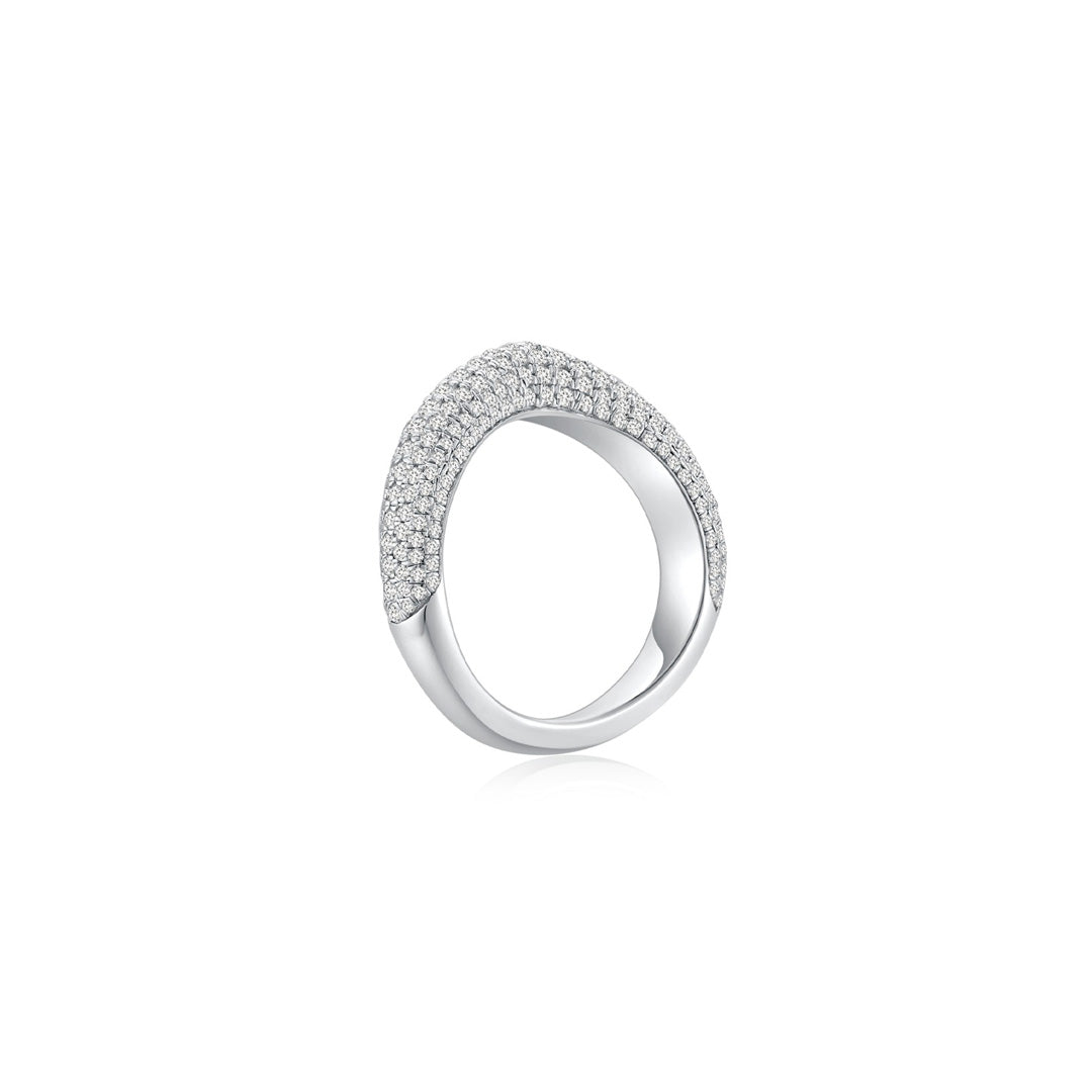 Cloud Puff® V Pave Ring (Side) - Eclat by Oui