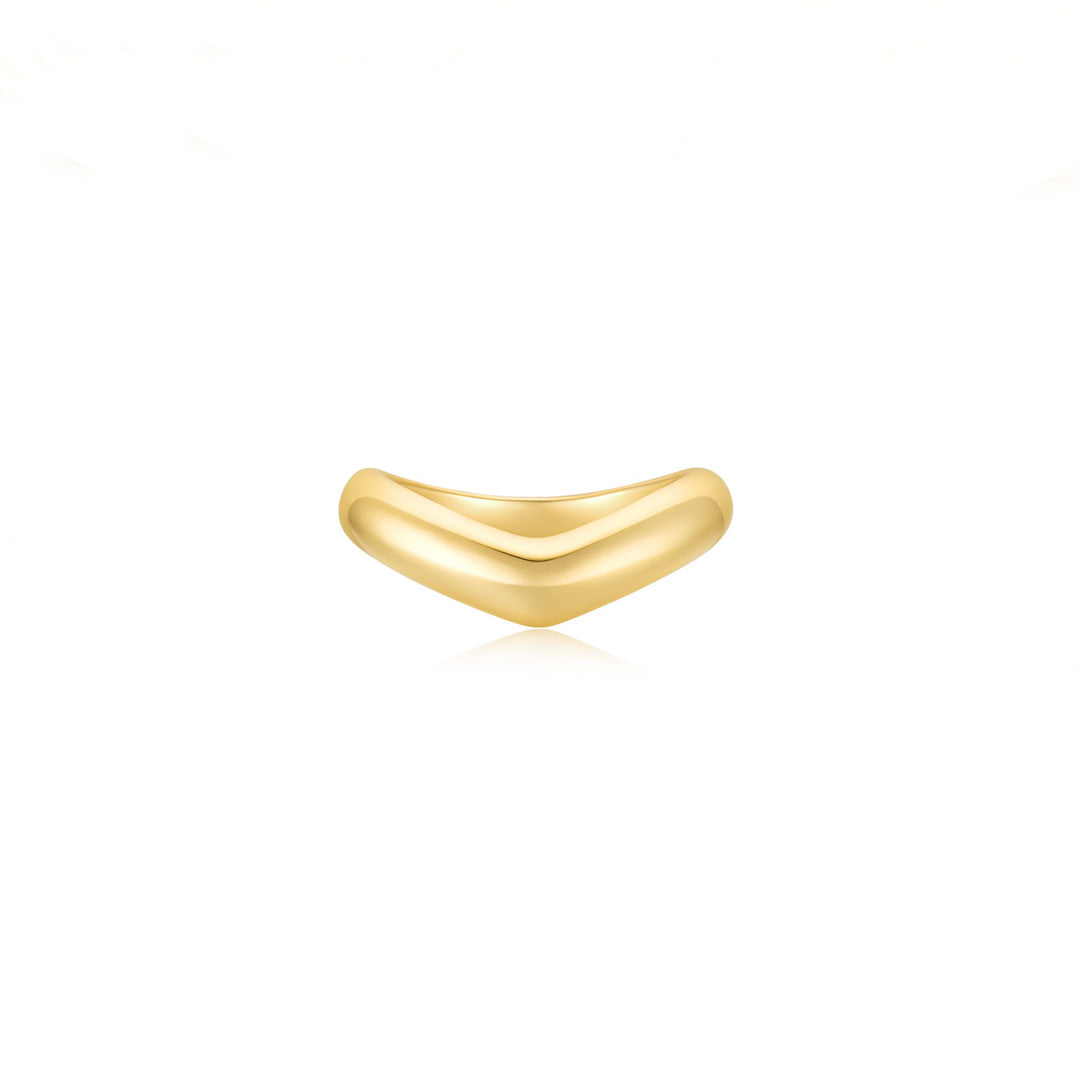 Cloud Puff® V Plain Ring YG (Front) - Eclat by Oui