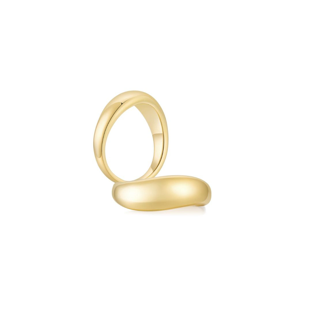 Cloud Puff® Wavy Ring (Yellow Gold) (Both) - Eclat by Oui