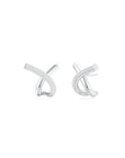 Crossroads Pave Earrings (White Gold) - Eclat by Oui