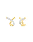 Crossroads Pave Earrings (Yellow Gold) - Eclat by Oui