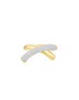 Crossroads Pave Ring YG (Front) - Eclat by Oui