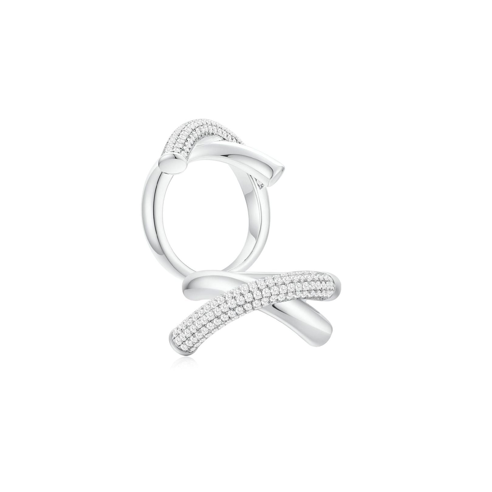 Crossroads Pave Ring WG (Both) - Eclat by Oui