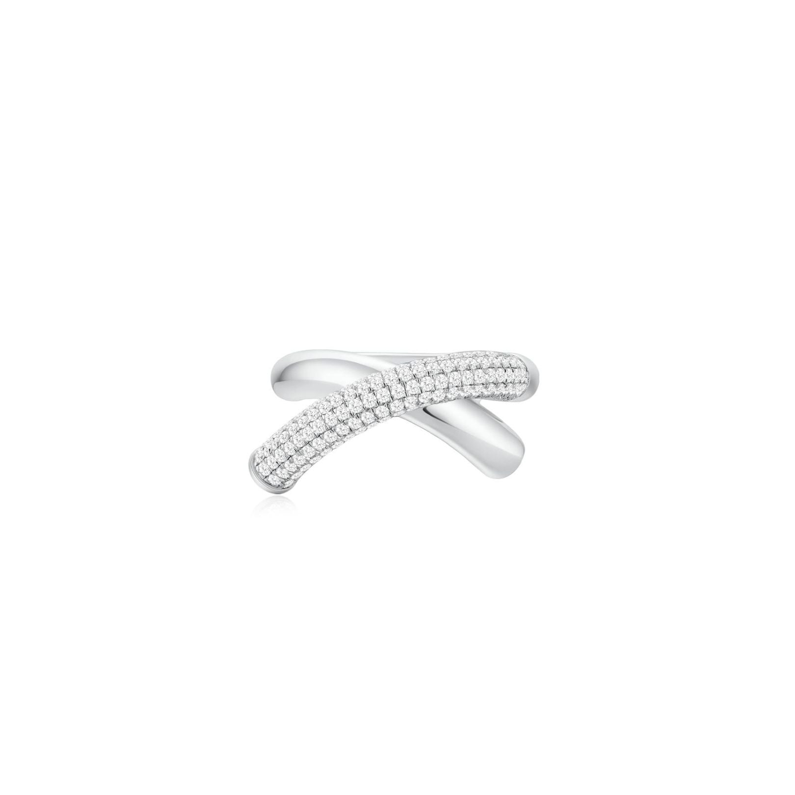 Crossroads Pave Ring WG (Front) - Eclat by Oui