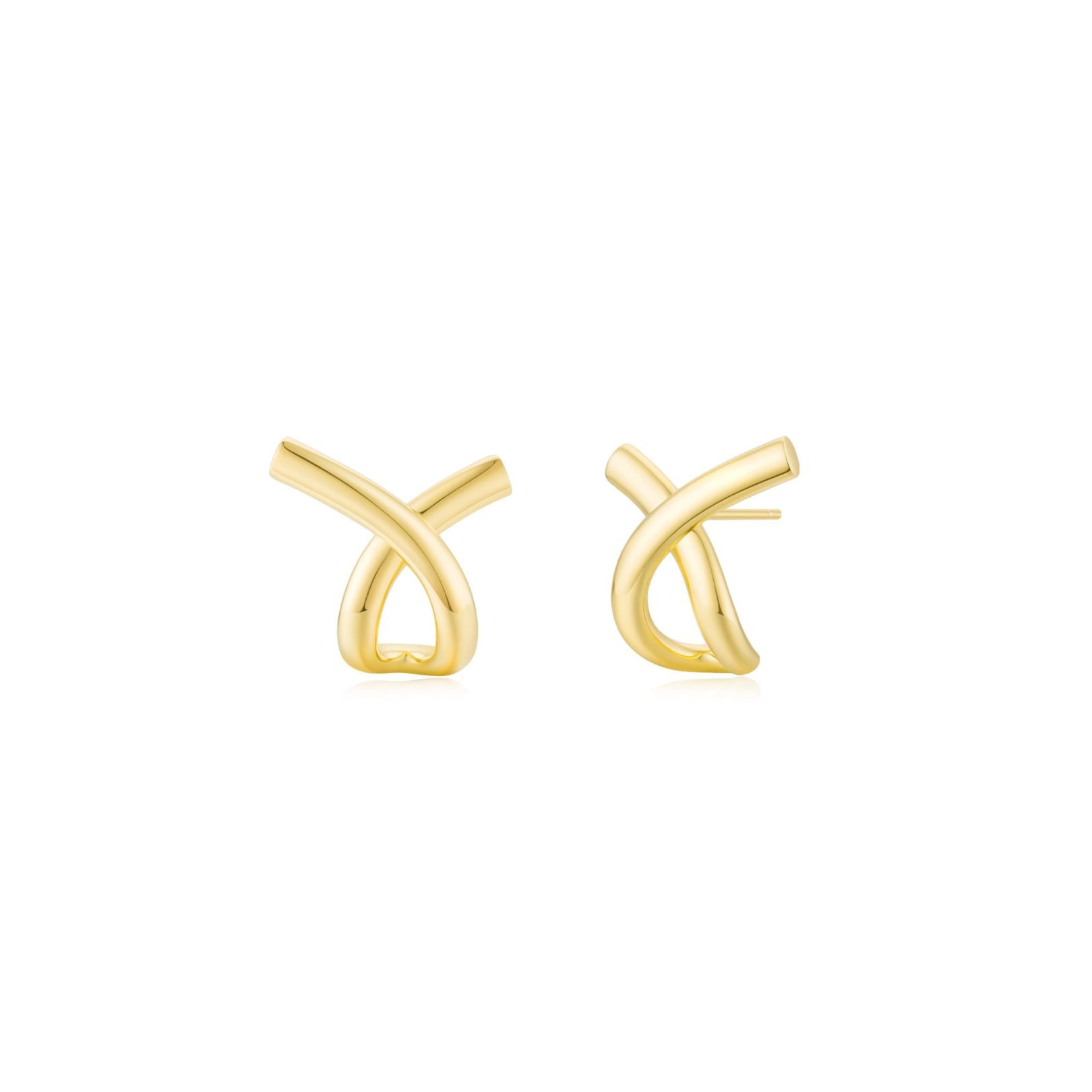 CrossRoads Earrings (Yellow Gold) - Eclat by Oui