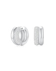 Double Hooped Earrings (White Gold) - Eclat by Oui