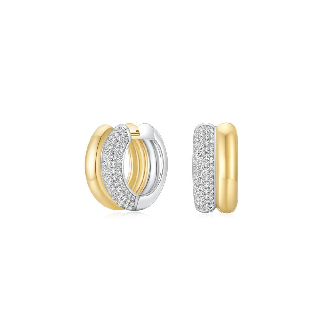 Double Hooped Earrings (Yellow Gold) - Eclat by Oui