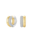 Double Hooped Earrings (Yellow Gold) - Eclat by Oui