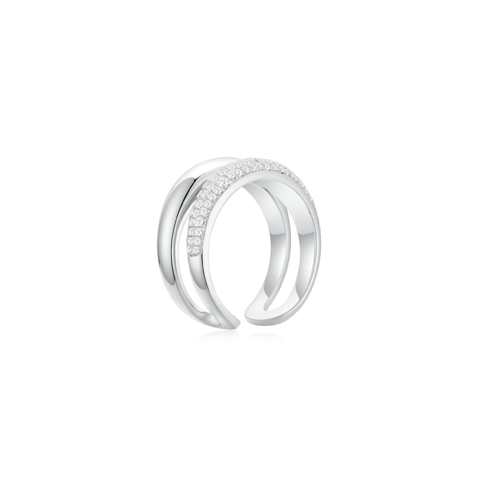 Double Pave Band White Gold (Side) - Eclat by Oui