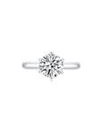 Éclat Classic Round Solitaire Plain Ring (6 Prong) Front - Eclat by Oui