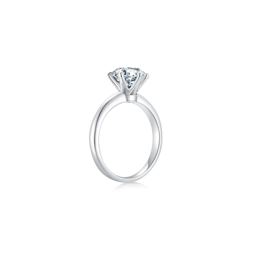 Éclat Classic Round Solitaire Plain Ring (6 Prong) Side - Eclat by Oui