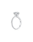 Eclat Classic Round Solitaire Pave Ring (4 Prong) Side - Eclat by Oui