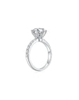 Eclat Classic Round Solitaire Pave Ring (6 Prong) Side - Eclat by Oui