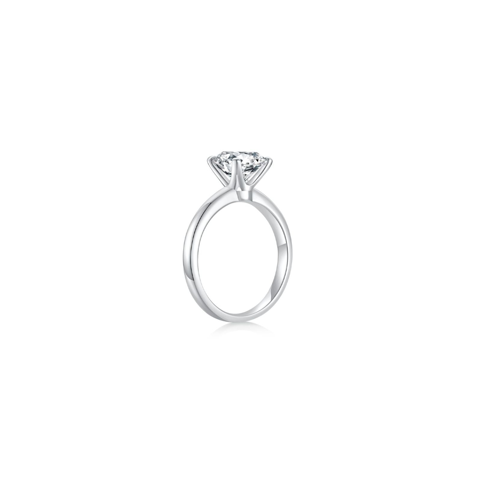 Eclat Classic Round Solitaire Plain Ring (4 Prong) Side - Eclat by Oui