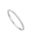 Fluted Bangle (White Gold) with Pave Stones - Eclat by Oui