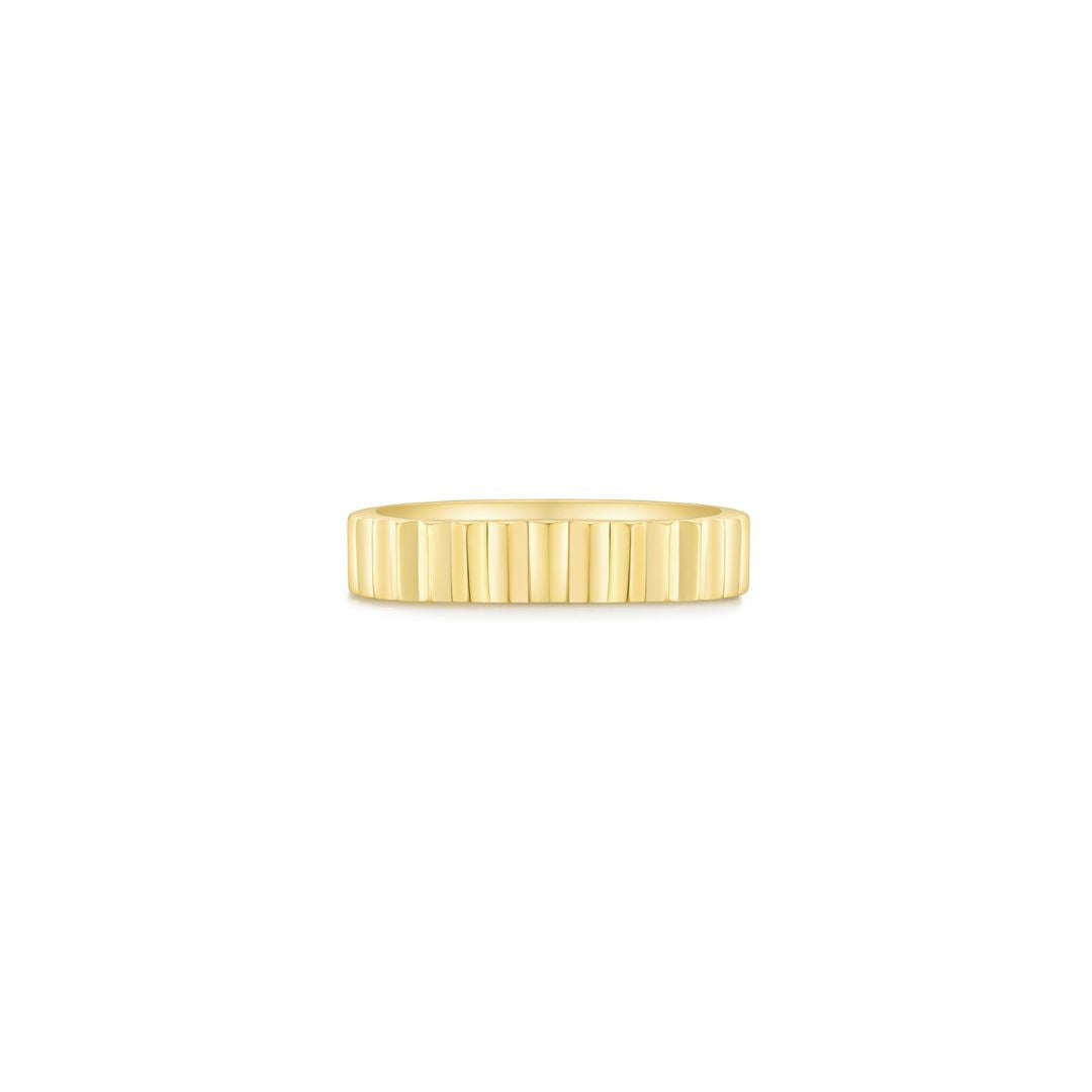 Fluted Plain Band YG (Front) - Eclat by Oui
