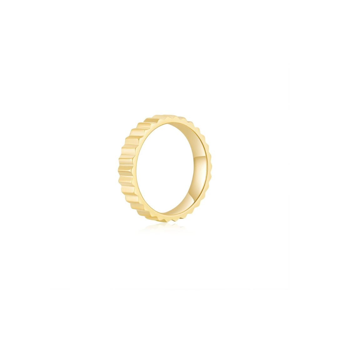Fluted Plain Band YG (Side) - Eclat by Oui