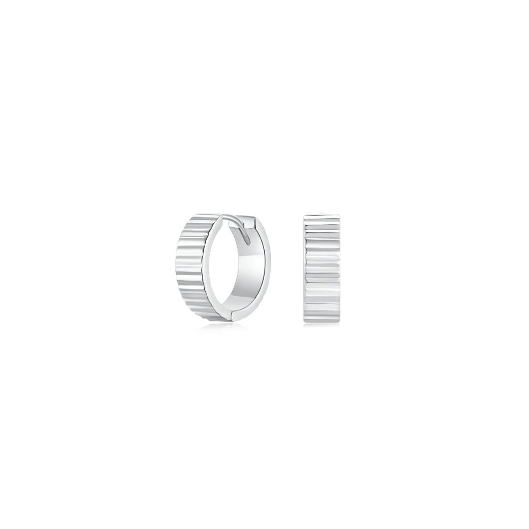 Fluted Plain Earrings WG (Medium) - Eclat by Oui