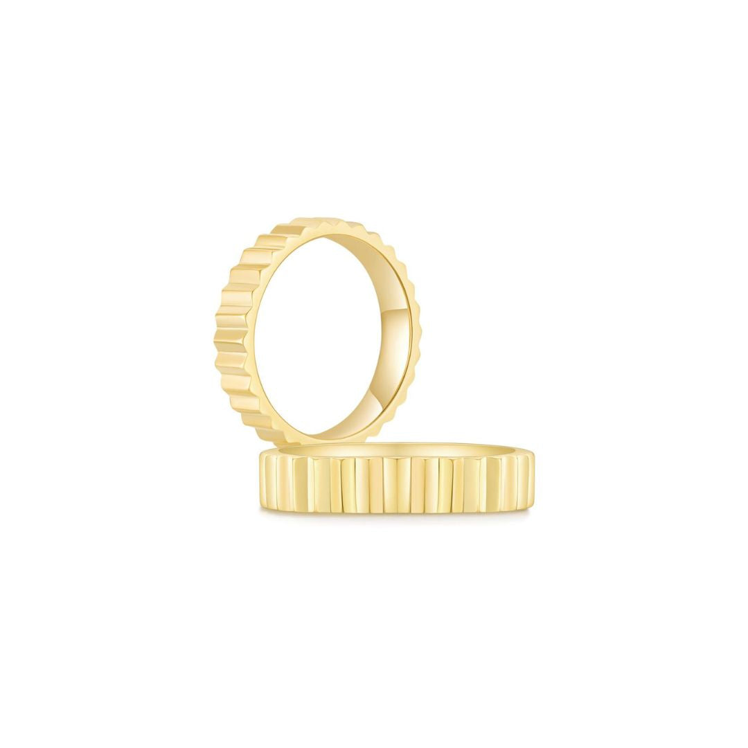 Fluted Plain Ring YG (Both) - Eclat by Oui