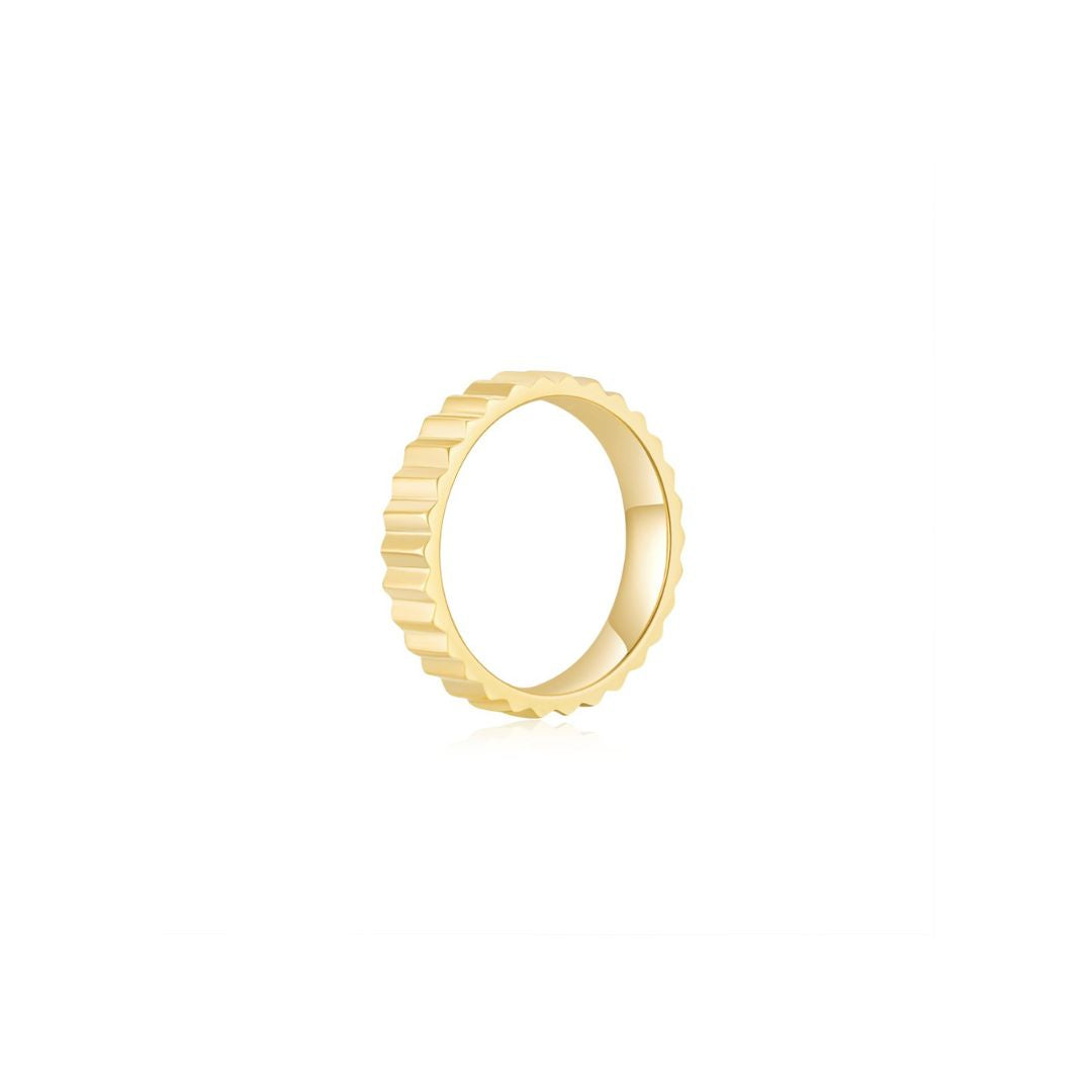 Fluted Plain Ring YG (Side) - Eclat by Oui