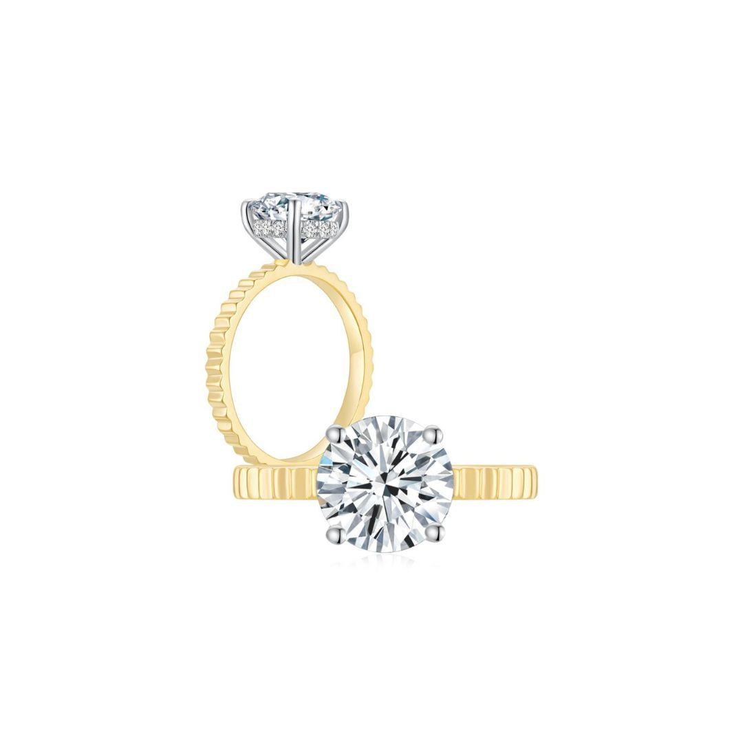 Fluted Solitaire Ring YG (Both) - Eclat by Oui