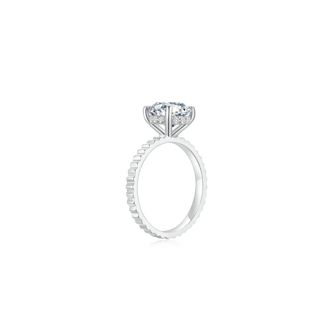 Fluted Solitaire Ring WG (Side) - Eclat by Oui