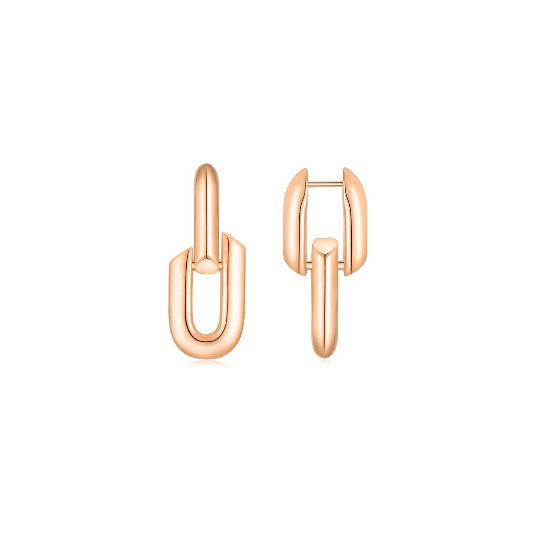 HeartWear Link Earrings RG (Front) - Eclat by Oui