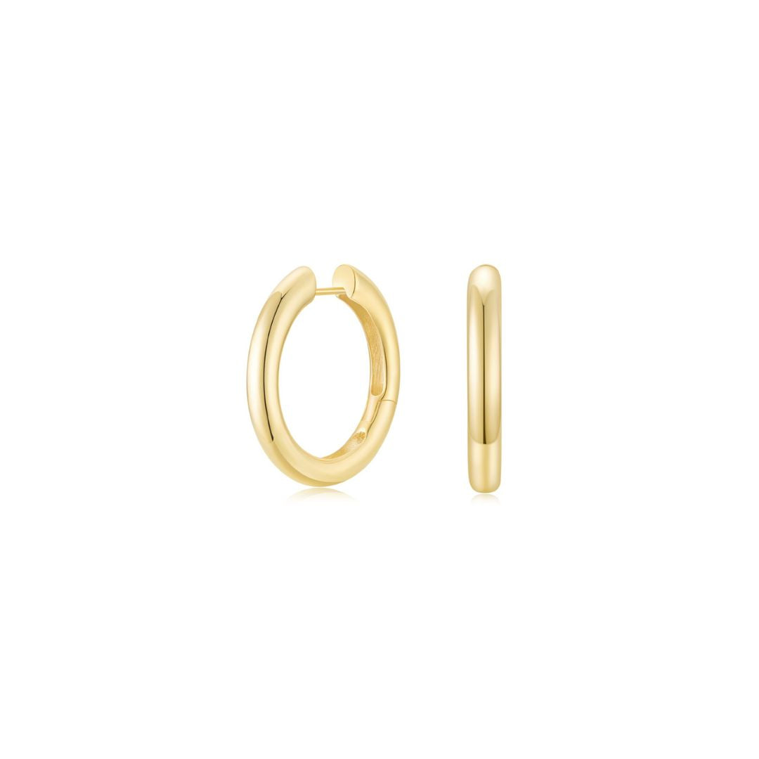 Gold Hooped Earrings 30mm YG - Eclat by Oui