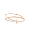 KNOT Alone® Double Pave Bangle (Rose Gold) - Eclat by Oui