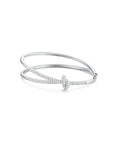 KNOT Alone® Double Pave Bangle (White Gold) - Eclat by Oui