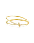 KNOT Alone® Double Pave Bangle (Yellow Gold) - Eclat by Oui