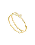 KNOT Alone® Double Pave Bangle (Yellow Gold) - Eclat by Oui