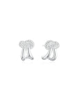 KNOT Alone® Double Pave Earrings (White Gold)