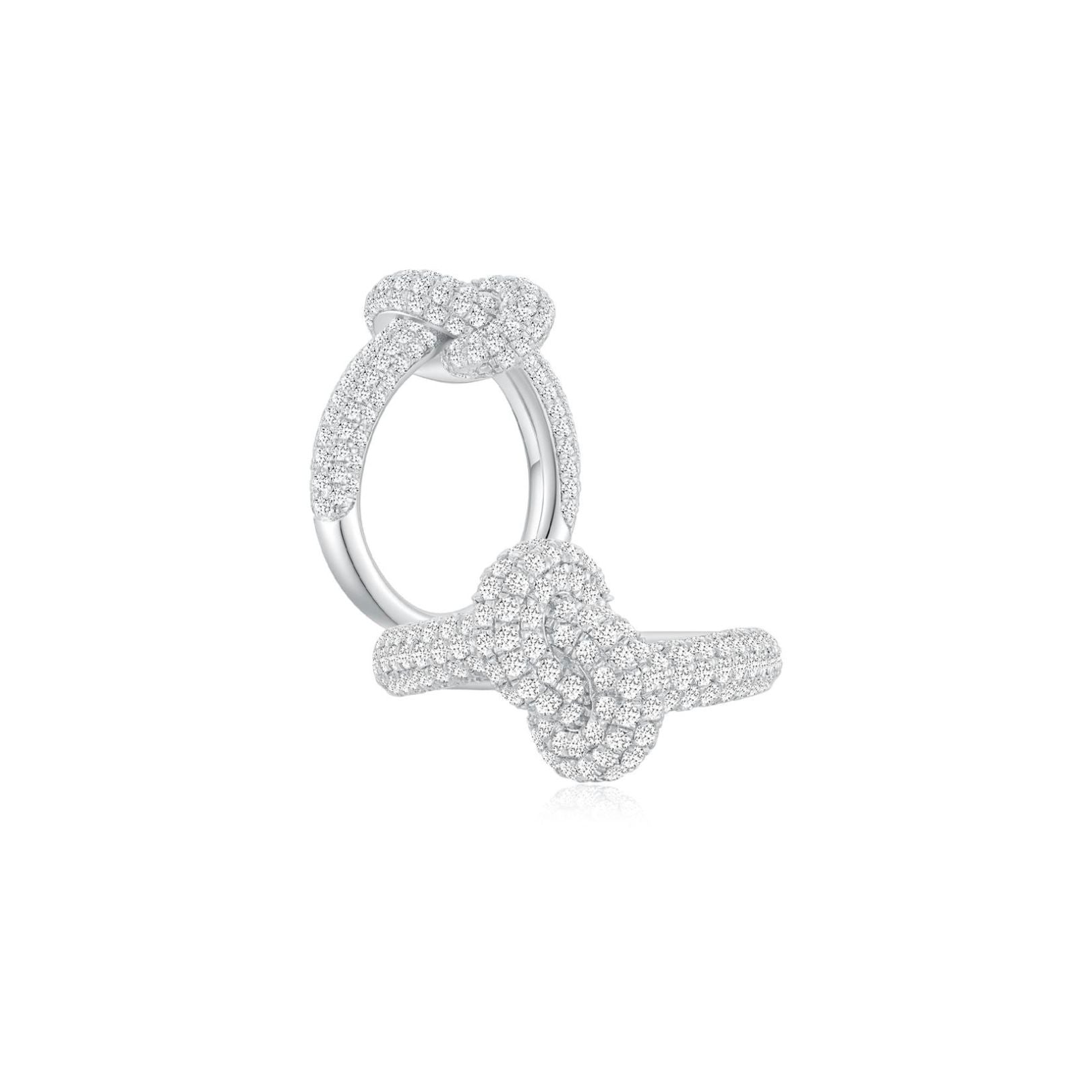 KNOT Alone® Pave Ring WG (Large) (Both) - Eclat by Oui