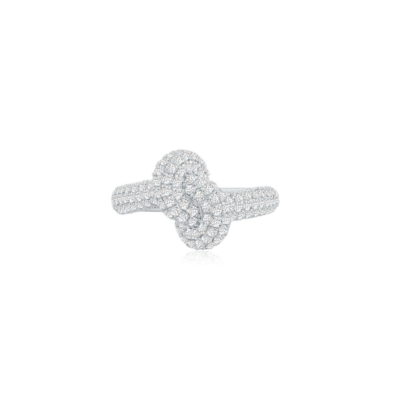 KNOT Alone® Pave Ring WG (Large) (Front) - Eclat by Oui