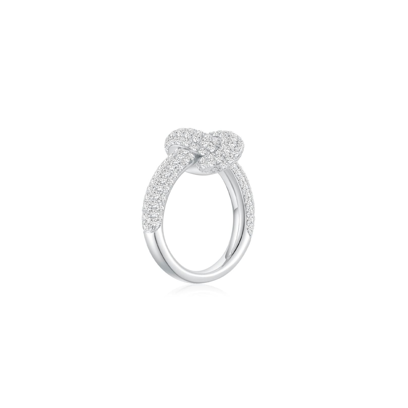 KNOT Alone® Pave Ring WG (Side) (Both) - Eclat by Oui