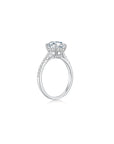Maya Round Solitaire Pave Ring (4 Prong) Side - Eclat by Oui